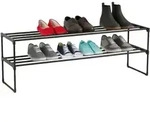 Relaxdays Schuhregal Metall Schwarz