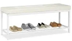 Relaxdays Schuhbank XXL mit Polster Wei&szlig;,Creme