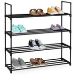 Relaxdays Schuhregal Metall Schwarz