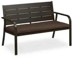 Relaxdays Gartenbank mit Sitzauflage Braun