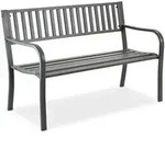 Relaxdays Gartenbank aus Metall Grau