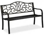 Relaxdays Gartenbank Antik Dunkelbraun,Gold