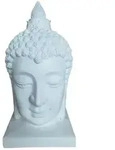Relaxdays Buddha-Kopf 60 cm Wei&szlig;