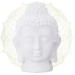 Relaxdays Buddha Kopf Wei&szlig;