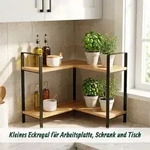 Relaxdays Arbeitsplatten-Regal aus Bambus 2 Ebenen Hellbraun,Schwarz
