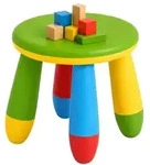Relaxdays Pflegeleichter Kinderhocker Blau,Gelb,Gr&uuml;n