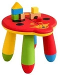 Relaxdays Pflegeleichter Kinderhocker Gelb,Rot,Schwarz