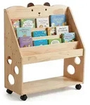 Relaxdays B&uuml;cherregal Kinder mit Rollen Hellbraun