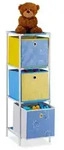 Relaxdays Kinderregal Dino mit Boxen Wei&szlig;,Blau,Gelb