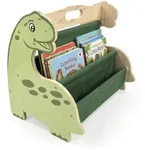 Relaxdays B&uuml;cherregal Kinder 4 Stofff&auml;cher Dunkelgr&uuml;n,Gr&uuml;n,Hellbraun