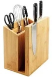 Relaxdays Messerblock magnetisch Utensilienhalter Hellbraun
