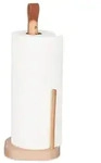 Relaxdays Eckiger K&uuml;chenrollenhalter aus Holz Braun,Hellbraun