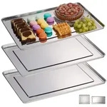 Relaxdays Servierplatte 3er Set Silber