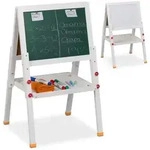 Relaxdays Kinderstandtafel mit Whiteboard Wei&szlig;,Dunkelgr&uuml;n