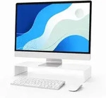 Relaxdays Monitorst&auml;nder Acryl Wei&szlig;