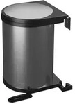 Relaxdays Schwenkbarer Einbaum&uuml;lleimer 12 L Schwarz,Silber