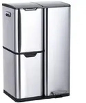 Relaxdays M&uuml;lleimer 3 F&auml;cher 60 l Silber