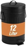 Relaxdays Retro M&uuml;lleimer 12 Liter Schwarz
