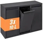 Relaxdays M&uuml;lleimer 3 F&auml;cher 3x10 l Schwarz