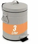 Relaxdays Retro Kosmetikeimer 3 Liter Grau,Schwarz