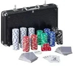 Relaxdays Pokerkoffer mit 300 Chips Schwarz