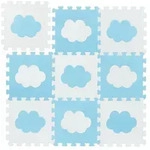 Relaxdays 18-tlg. Puzzlematte Wolke Wei&szlig;,Blau