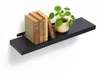 Relaxdays Wandregal mit Metallhalterung Schwarz