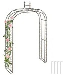 Relaxdays Rosenbogen Metall mit Spitzen Braun