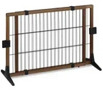 Relaxdays Ausziehbares Absperrgitter 71 cm hoch Dunkelbraun,Schwarz