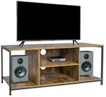 Relaxdays TV Lowboard 4 F&auml;cher Braun,Schwarz