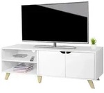 Relaxdays TV Lowboard 6 F&auml;cher Wei&szlig;