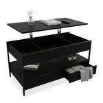 Relaxdays Couchtisch mit Stauraum Schwarz