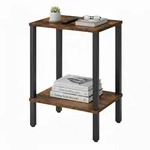 Relaxdays Beistelltisch Industrial 2 Ebenen Braun,Schwarz