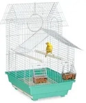 Relaxdays Vogelk&auml;fig mit Spitzdach Hellblau,T&uuml;rkis