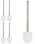 Relaxdays WC B&uuml;rste 5er Set 8 cm Wei&szlig;,Silber