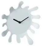 Relaxdays Wei&szlig;e Wanduhr Farbklecks Wei&szlig;,Schwarz