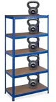 Relaxdays Schwerlastregal blau Blau,Hellbraun,Schwarz