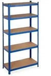 Relaxdays 2 x Schwerlastregal 180x90x40 blau Blau,Hellbraun,Schwarz