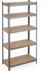 Relaxdays Schwerlastregal 180x90x45 grau Grau,Hellbraun,Schwarz