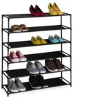 Relaxdays Schuhregal mit Stoffebenen Schwarz