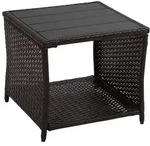 Relaxdays Balkontisch Polyrattan Braun,Schwarz