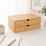 Relaxdays Schubladenbox Bambus Hellbraun
