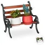 Relaxdays Mini Blumenbank Braun,Grau