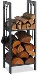Relaxdays Kaminholzregal mit 2 Ablagen Anthrazit