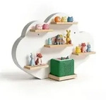 Relaxdays Toniebox Regal Wolke Wei&szlig;,Hellbraun