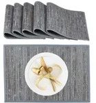Relaxdays Tischset 6er Set Bambus Grau