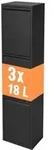 Relaxdays M&uuml;lleimer 3 F&auml;cher 3x18 l Schwarz
