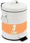 Relaxdays Retro Kosmetikeimer 3 Liter Wei&szlig;,Schwarz
