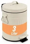 Relaxdays Retro Kosmetikeimer 3 Liter Beige,Schwarz