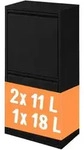 Relaxdays M&uuml;lleimer 3 F&auml;cher 40 l Schwarz